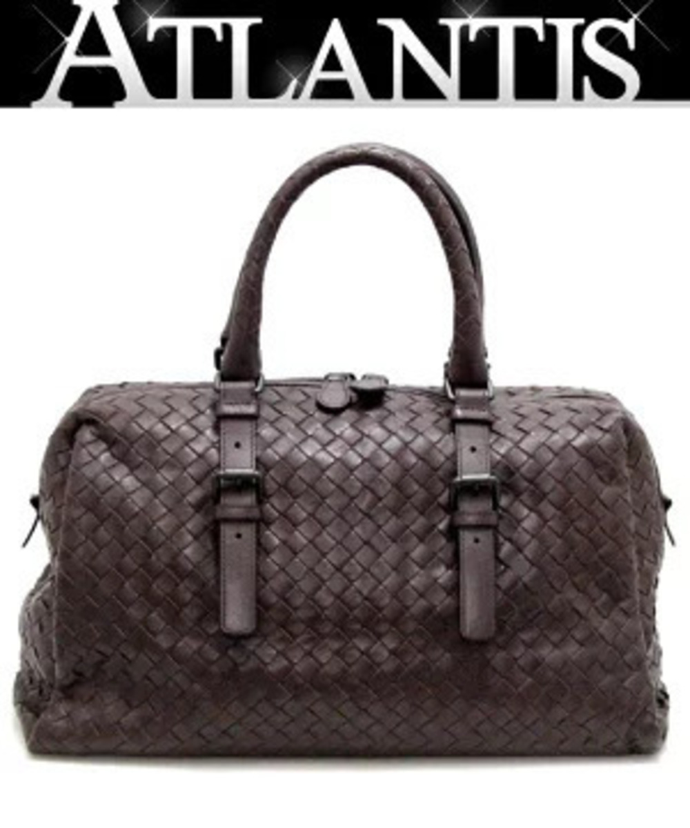 Bottega Veneta Boston Bag Intrecciato Leather Brown